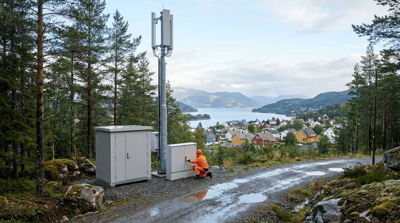 Praktisk illustrasjon av basestasjon som del av varsling og kommunikasjon hjemme.