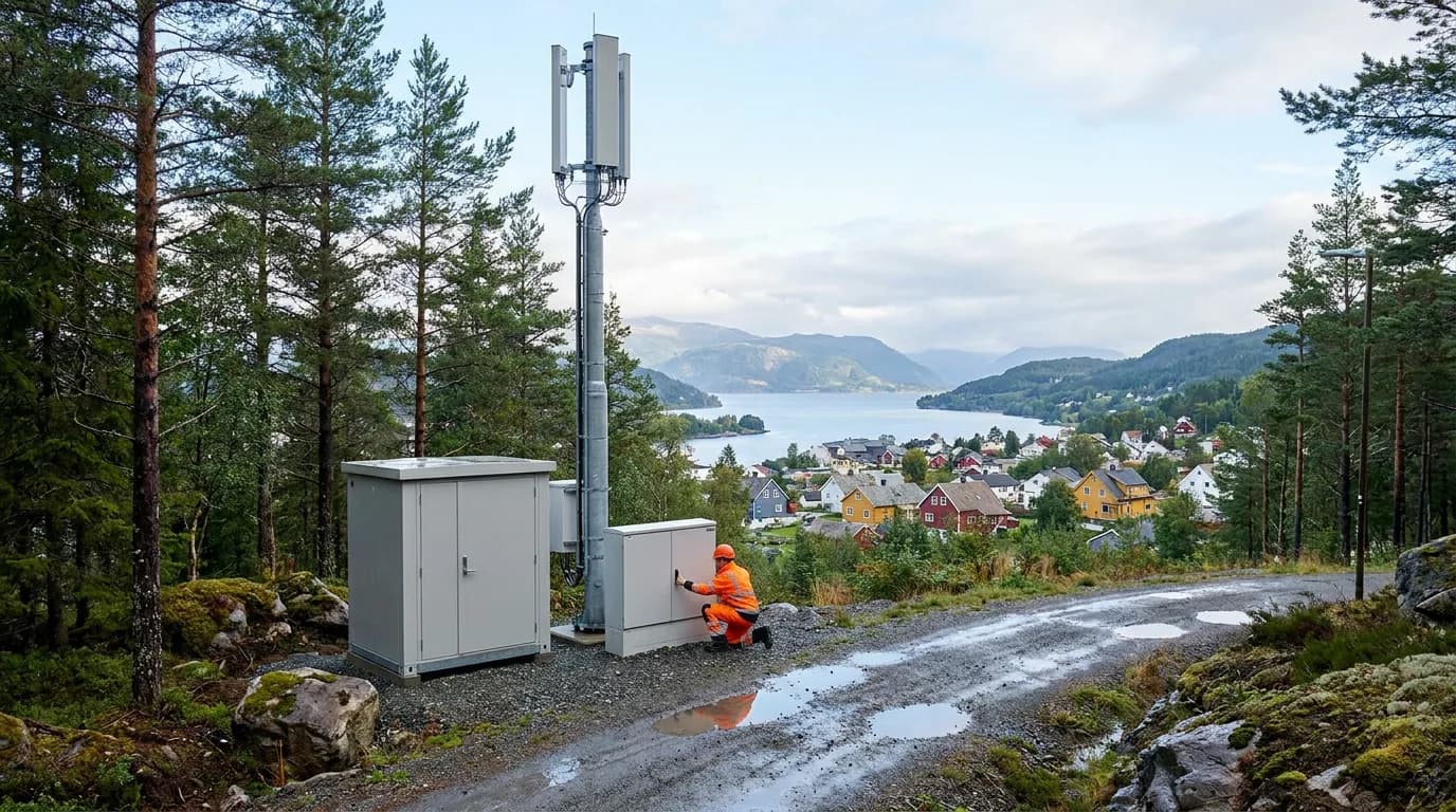 Praktisk illustrasjon av basestasjon som del av varsling og kommunikasjon hjemme.