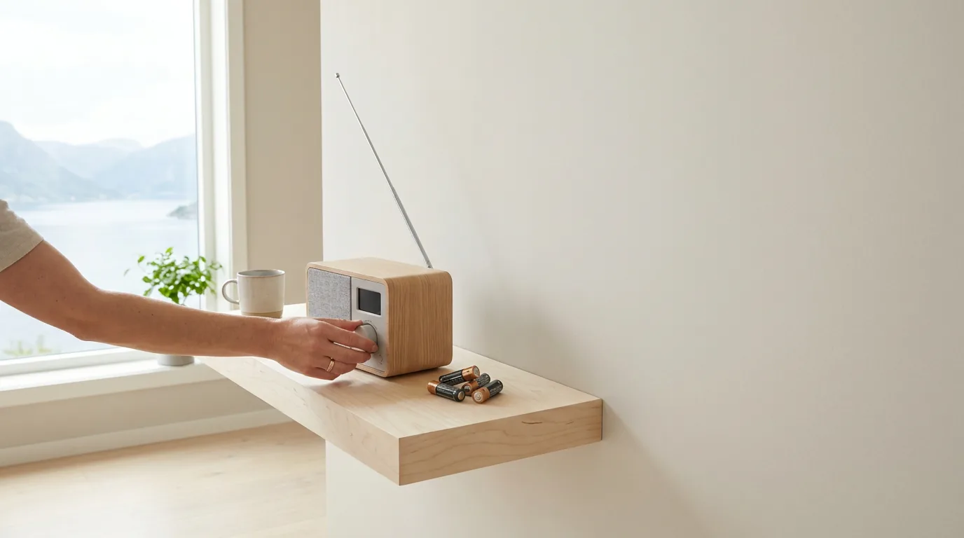 Praktisk illustrasjon av dab-radio som del av varsling og kommunikasjon hjemme.