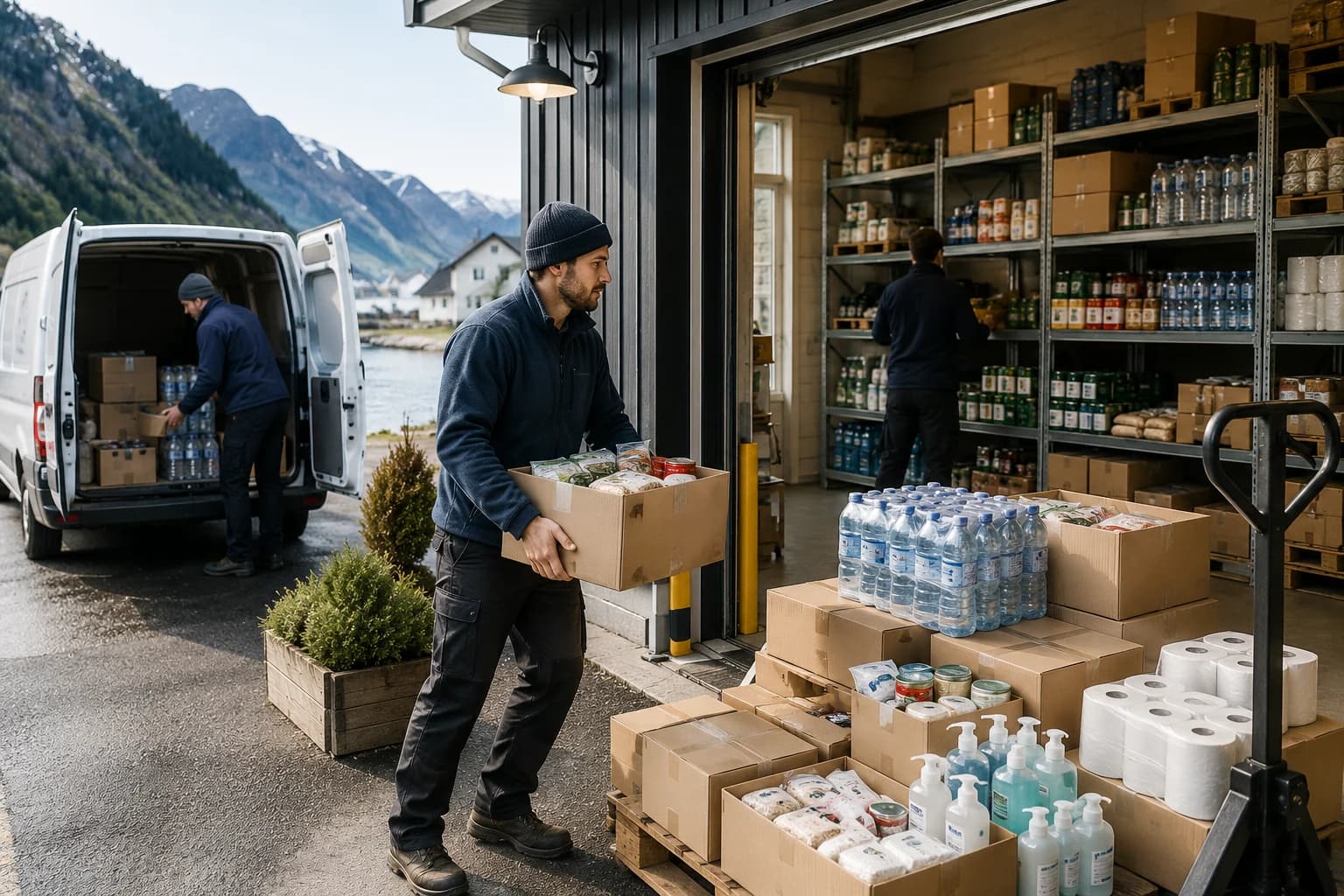Praktisk illustrasjon av forsyningssikkerhet som del av grunnleggende egenberedskap hjemme.