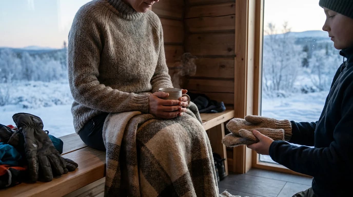 Praktisk illustrasjon av frostskader som del av strøm, varme og lys hjemme.