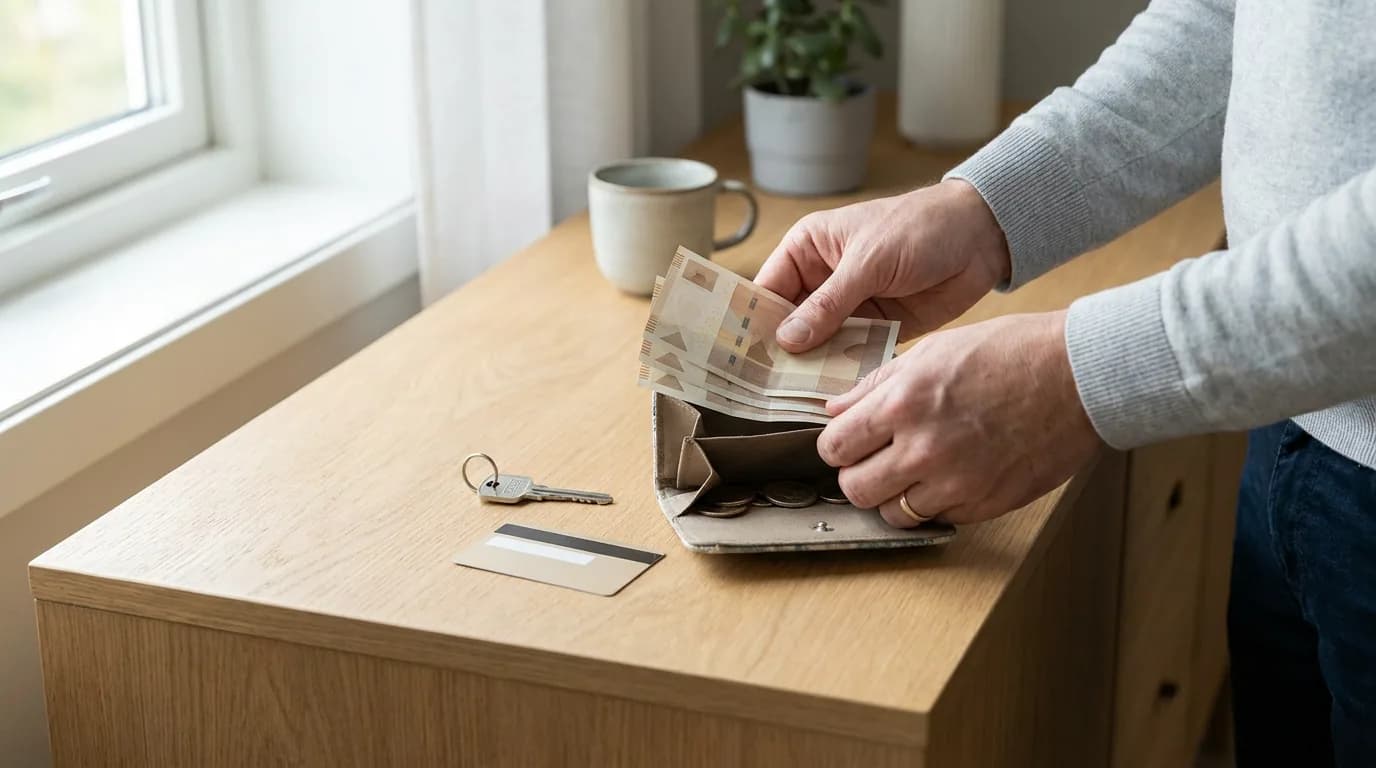 Praktisk illustrasjon av kontanter som del av hendelser som kan påvirke hverdagen hjemme.