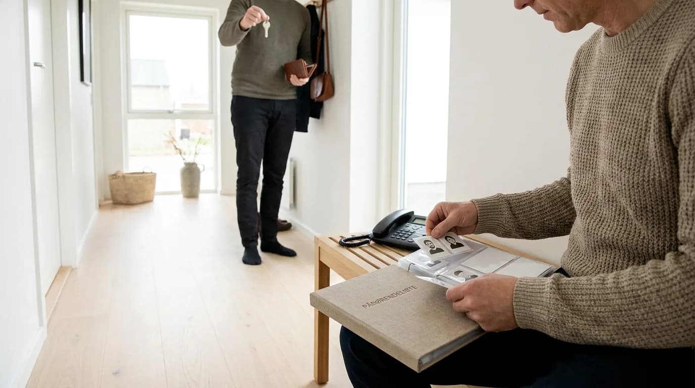 Praktisk illustrasjon av pårørendeliste som del av varsling og kommunikasjon hjemme.