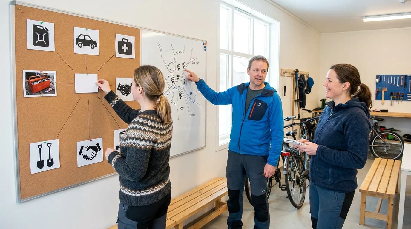Praktisk illustrasjon av ressursoversikt som del av praktisk krisehåndtering hjemme.