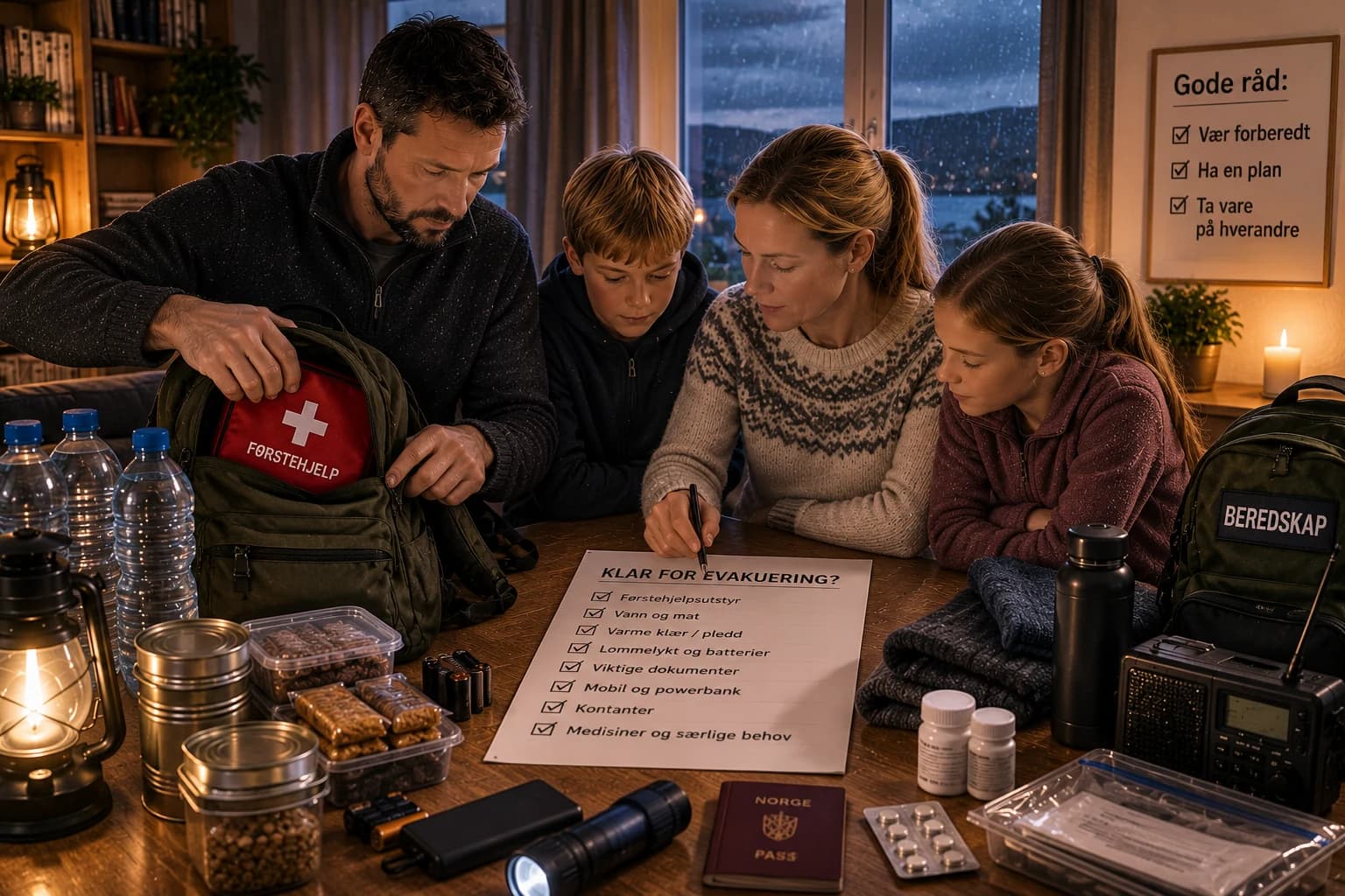 Alternativ illustrasjon for ordlistesiden om evakueringsbag på Forsvarlig.no.